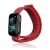 Apple Watch 1-6, SE, SE (2022) (42 / 44 mm) / Watch 7-8 (45 mm) / Watch Ultra (49 mm), textilný remienok, nylon, suchý zips, nastaviteľný, priedušný, červený