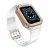 Apple Watch 1-6, SE, SE (2022) (42/44 mm) / Watch 7-9 (45 mm), Silikónové ochranné puzdro, stredne odolné proti nárazu, s nastaviteľným remienkom, dvojfarebné, bielo-červenozlaté