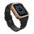 Apple Watch 1-6, SE, SE (2022) (42/44 mm) / Watch 7-9 (45 mm), Silikónové ochranné puzdro, stredne odolné proti nárazu, s nastaviteľným remienkom, dvojfarebné, čierno-červeno-zlaté