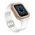 Apple Watch 1-6, SE, SE (2022) (42/44 mm) / Watch 7-9 (45 mm), Silikónové ochranné puzdro, stredne odolné proti nárazu, s nastaviteľným remienkom, dvojfarebné, transparentné/červenozlaté