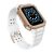 Apple Watch 1-6, SE, SE (2022) (38/40 mm) / Watch 7-9 (41 mm), Silikónové ochranné puzdro, stredne odolné proti nárazu, s nastaviteľným remienkom, dvojfarebné, bielo-červenozlaté
