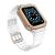 Apple Watch 1-6, SE, SE (2022) (38/40 mm) / Watch 7-9 (41 mm), Silikónové ochranné puzdro, stredne odolné proti nárazu, s nastaviteľným remienkom, dvojfarebné, transparentné/červenozlaté