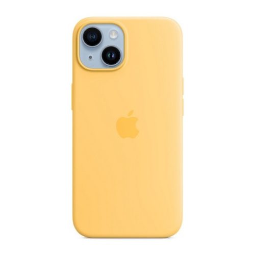 Apple iPhone 14, Silikónové puzdro, kompatibilné s Magsafe, žlté, z výroby