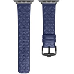   Apple Watch 1-6, SE, SE (2022) (38 / 40 mm) / Watch 7-8 (41 mm), kožený remienok, diamantový vzor, Dux Ducis Enland, modrá