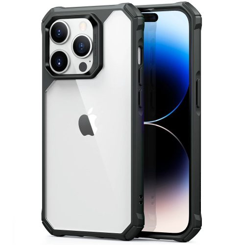 Apple iPhone 14 Pro Max, Silikónové puzdro, plastová zadná strana, päta so vzduchovým vankúšom, stredne odolné proti nárazu, ESR Air Armor, priehľadné/čierne