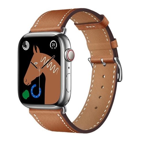 Apple Watch 1-6, SE, SE (2022) (42 / 44 mm) / Watch 7-8 (45 mm) / Watch Ultra (49 mm), kožený remienok, nastaviteľný, Hoco WA17, hnedá