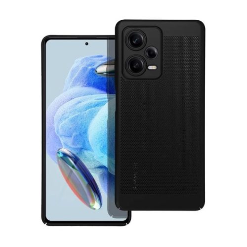 Xiaomi Redmi Note 12 Pro Plus 5G, plastový zadný kryt, priedušný, dierovaný vzor, priedušný, čierny