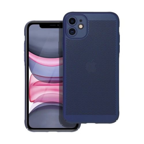 Apple iPhone 11, Plastový zadný kryt, Priedušný, Dierovaný vzor, Vánočný, Tmavomodrý