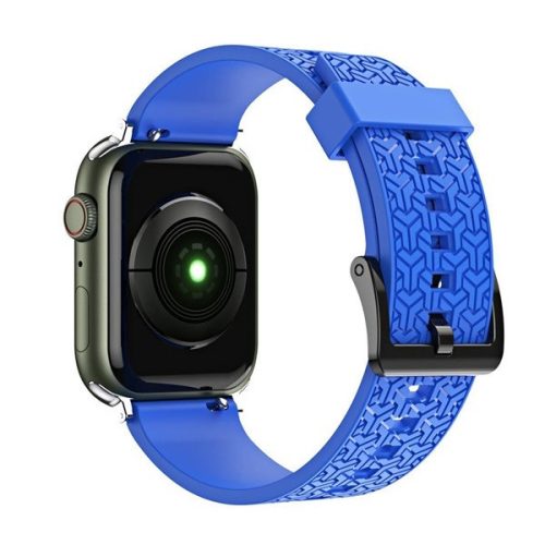 Apple Watch 1-6, SE, SE (2022) (38 / 40 mm) / Watch 7-8 (41 mm), silikónový remienok, nastaviteľný, 3D vzor, modrý