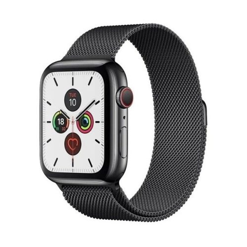 Apple Watch 1-6, SE, SE (2022) (42/44 mm), kovový zadný remienok, magnetická spona, milánsky štýl, čierna