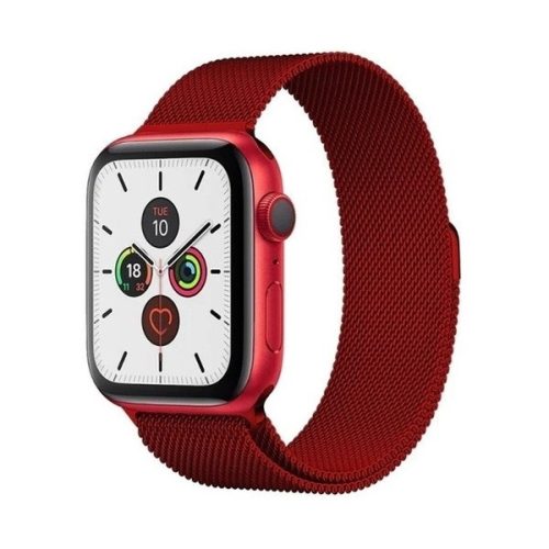 Apple Watch 7-8 (41 mm), Kovový remienok, Magnetické zapínanie, Milánsky štýl, Červená