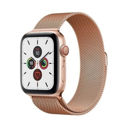 Apple Watch 1-6, SE, SE (2022) (38/40 mm), kovový zadný remienok, magnetické zapínanie, milánsky štýl, ružové zlato