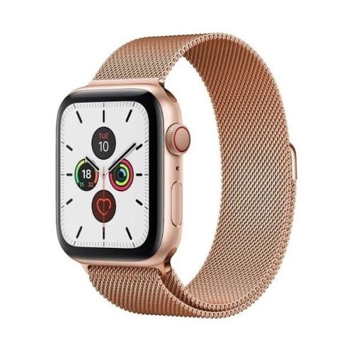 Apple Watch 7-8 (45 mm), Kovový remienok, Magnetické zapínanie, Milánsky štýl, Červené zlato