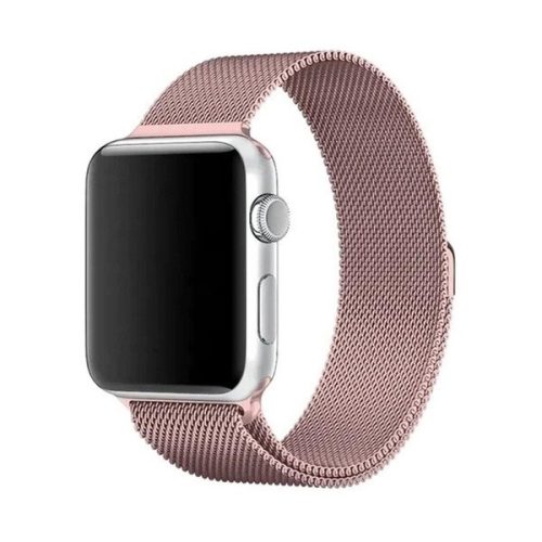 Apple Watch 1-6, SE, SE (2022) (42/44 mm), kovový zadný remienok, magnetická spona, milánsky štýl, ružová