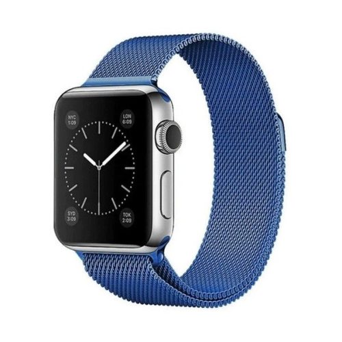 Apple Watch 7-8 (41 mm), Kovový remienok, Magnetické zapínanie, Milánsky štýl, Námornícka modrá