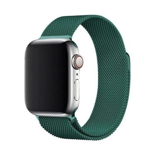 Apple Watch 1-6, SE, SE (2022) (38/40 mm), kovový zadný remienok, magnetická spona, milánsky štýl, tmavozelená