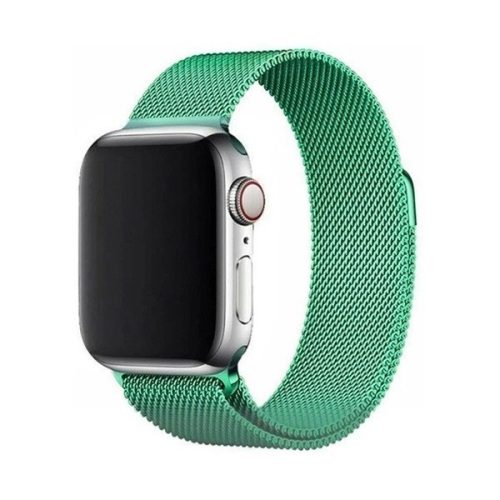 Apple Watch 7-8 (45 mm), Kovový remienok, Magnetické zapínanie, Milánsky štýl, Svetlozelená