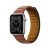 Apple Watch 1-6, SE, SE (2022) (38/40 mm) / Watch 7-9 (41 mm), silikónový remienok, magnetické zapínanie, kožený efekt, 3D vzor, hnedá farba