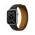 Apple Watch 1-6, SE, SE (2022) (38/40 mm) / Watch 7-9 (41 mm), silikónový remienok, magnetické zapínanie, kožený efekt, 3D vzor, čierna