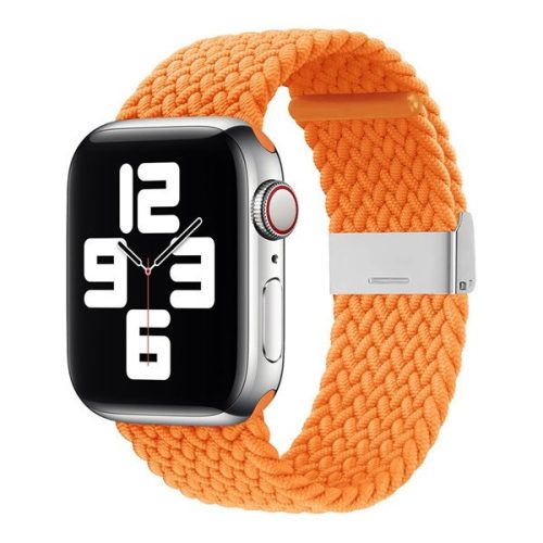 Apple Watch 1-6, SE, SE (2022) (42 / 44 mm) / Watch 7-9 (45 mm) / Watch Ultra (49 mm), textilný remienok, nastaviteľný, tkaný štýl, oranžový