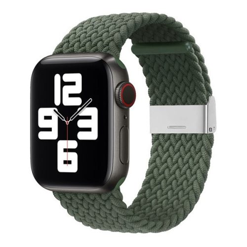 Apple Watch 1-6, SE, SE (2022) (42 / 44 mm) / Watch 7-9 (45 mm) / Watch Ultra (49 mm), textilný remienok, nastaviteľný, tkaný štýl, zelený