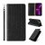 Samsung Galaxy A53 5G SM-A536U, puzdro s bočným otváraním, stojan, s držiakom na karty, remienok na zápästie, kožený efekt, pletený vzor, vzor/čierna