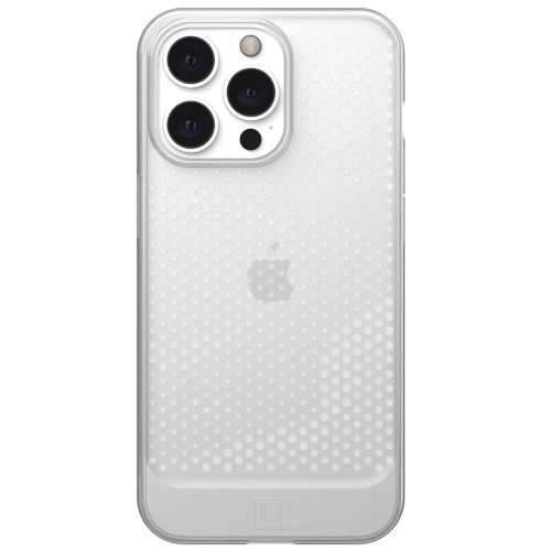 Apple iPhone 13 Pro, Silikónové puzdro, stredne odolné proti nárazu, bublinková päta, bodkovaný vzor, UAG Lucent, priesvitné