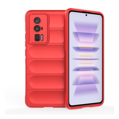 Xiaomi Redmi K60 / K60 Pro / Poco F5 Pro, silikónové puzdro, stredne odolné proti nárazu, 3D vzor, červené