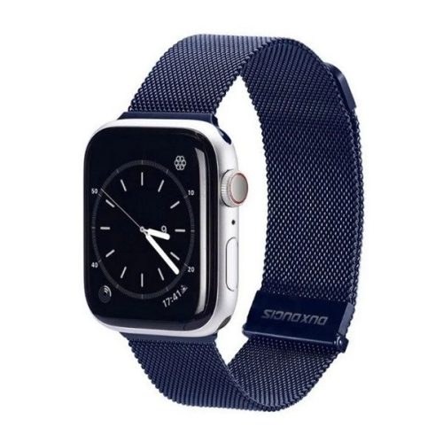 Apple Watch 1-6, SE, SE (2022) (38/40 mm) / Watch 7-8 (41 mm), kovový zadný remienok, magnetické zapínanie, milánsky štýl, Dux Ducis Milanese, tmavomodrá