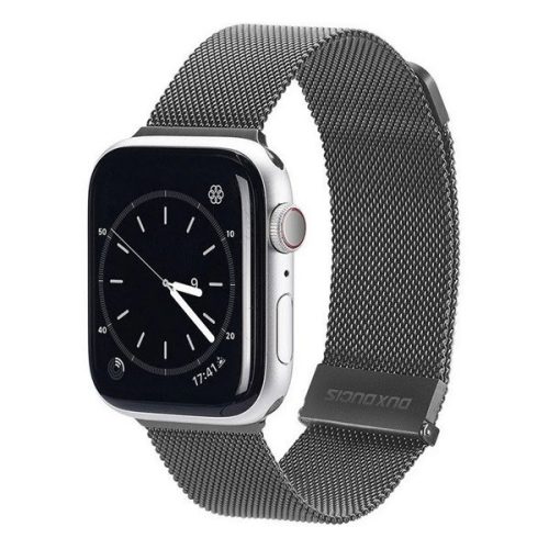 Apple Watch 1-6, SE, SE (2022) (42 / 44 mm) / Watch 7-8 (45 mm) / Watch Ultra (49 mm), kovový zadný remienok, magnetické zapínanie, milánsky štýl, Dux Ducis Milanese, sivá farba