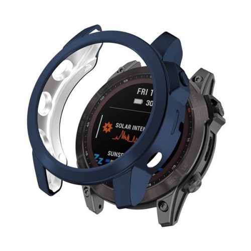 Garmin Fenix 7 / 7 Sapphire / 7 Solar, Silikónové ochranné puzdro, stredne odolné proti nárazu, bez remienka, tmavomodré