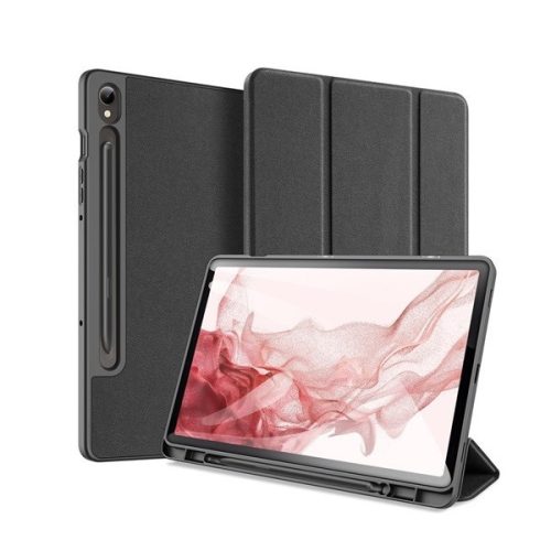 Samsung Galaxy Tab S9 11.0 SM-X710 / X716B, zakladačové puzdro, trojrozmerné, s držiakom S Pen, Dux Ducis Domo, čierna