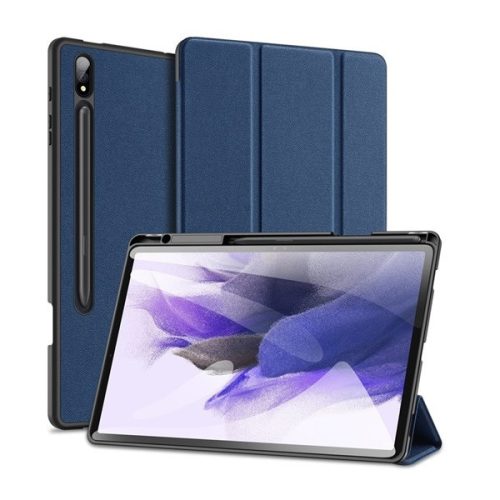 Samsung Galaxy Tab S9 Plus 12.4 SM-X810 / X816B, zakladačové puzdro, trojrozmerné, s držiakom pera S Pen, Dux Ducis Domo, námornícka modrá