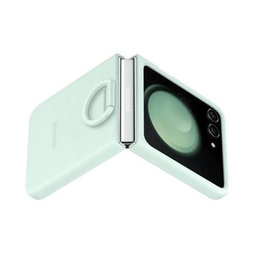 Samsung Galaxy Z Flip5 SM-F731B, silikónové puzdro, krúžok na telefón, mentolové, továrenské