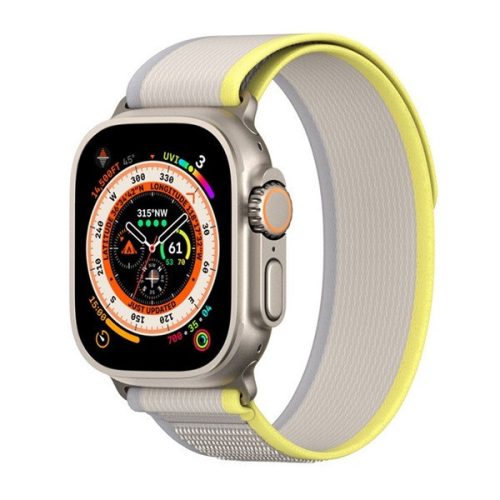 Apple Watch 1-6, SE, SE (2022) (38 / 40 mm) / Watch 7-8 (41 mm), textilný remienok, nastaviteľný, Dux Ducis YJ, žltá/béžová