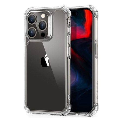 Apple iPhone 15 Pro, silikónové puzdro, plastová zadná strana, päta so vzduchovým vankúšom, stredne odolné proti nárazu, ESR Air Armor, priehľadné