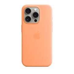   Apple iPhone 15 Pro Max, Silikónové puzdro, kompatibilné s Magsafe, oranžové, z výroby