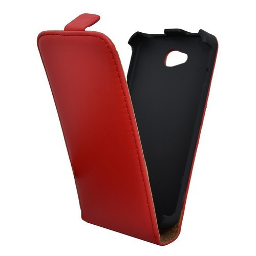 LG L90 D405, zacvakávacie puzdro Forcell, Slim Flip, horné otváranie - flipové otváranie, červené