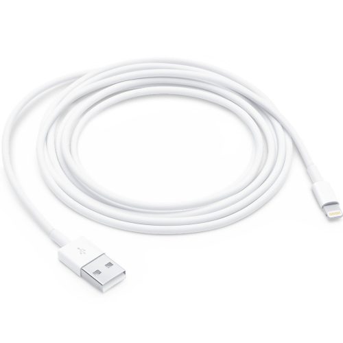 Nabíjací a dátový kábel USB, Lightning, 200 cm, 2400 mA, Apple, biely, továrenský