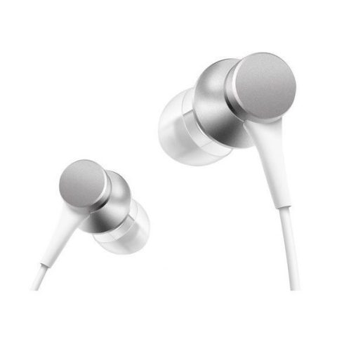 Káblové stereo slúchadlá, 3,5 mm jack, tlačidlo nahrávania, Xiaomi, strieborné, výrobné