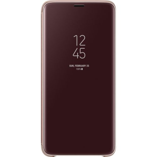 Samsung Galaxy S9 Plus SM-G965, Bočné otváracie puzdro s indikátorom hovoru, Clear View Cover, zlaté, továrenské