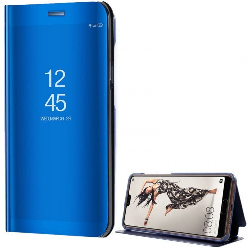 Huawei P20, bočné otváracie puzdro s indikátorom hovoru, Smart View Cover, modré (náhradný trh)