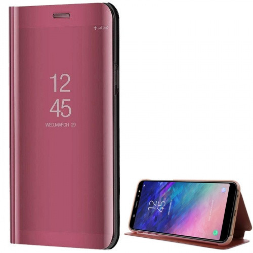 Samsung Galaxy A6 Plus (2018) SM-A605F, puzdro s bočným otváraním a indikátorom hovoru, kryt Smart View Cover, červenozlatý (náhradný trh)