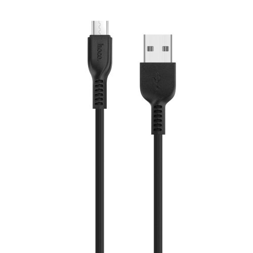 Nabíjací a dátový kábel USB, microUSB, 200 cm, rýchle nabíjanie, s ochranou proti otrasom, Hoco X20, čierny