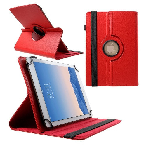 Univerzálne puzdro na TabletPC, puzdro na priečinky, 9-10", stojan, otočné (360°), červené