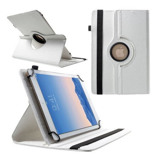 Univerzálne puzdro na Tablet PC, puzdro na priečinky, 9-10", stojan, otočný o 360°, biele