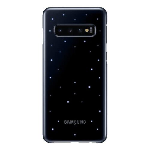 Samsung Galaxy S10 SM-G973, Plastový zadný kryt, ultratenký, s LED osvetlením, čierny, továrenský