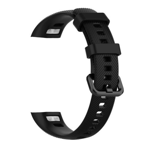 Huawei Honor Band 4, silikónový remienok, nastaviteľný, vzor krížového pruhu, čierny