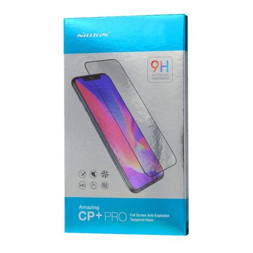 Huawei P30 Lite, Ochranná fólia, Fólia odolná proti nárazu (aj na zakrivenej časti!), Tvrdené sklo, Full Glue, Nillkin, CP+ PRO, čierna