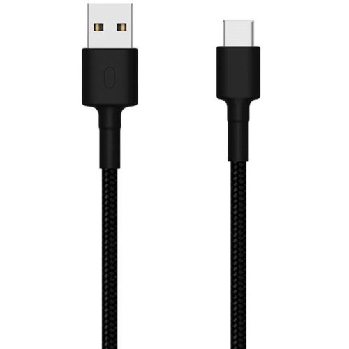 Nabíjací a dátový kábel USB, USB Type-C, 100 cm, 3000 mA, vzor šnúrky, Xiaomi Mi Braided, čierny, továrenská výroba, SJV4109GL